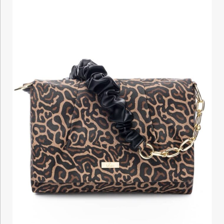 Τσάντα ώμου animal print veta bags accesories